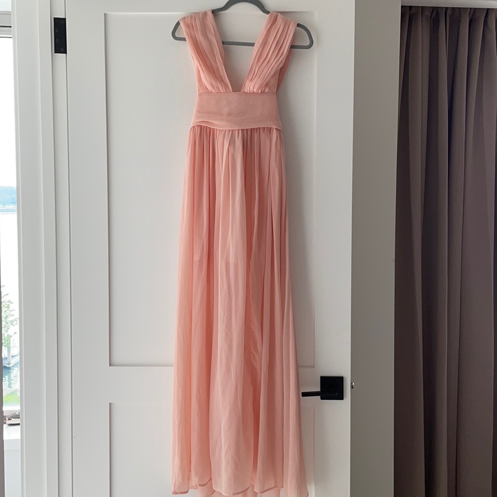 HOUSE OF CB beautiful maxi dress in a coral pink